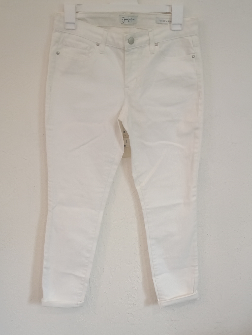 Jessica Simpson White Cropped Ankle Jeans